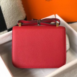 Miglior sito Replica Borsa Hermes Constance MM 24cm Rossa Epsom Imitazioni Outlet Online