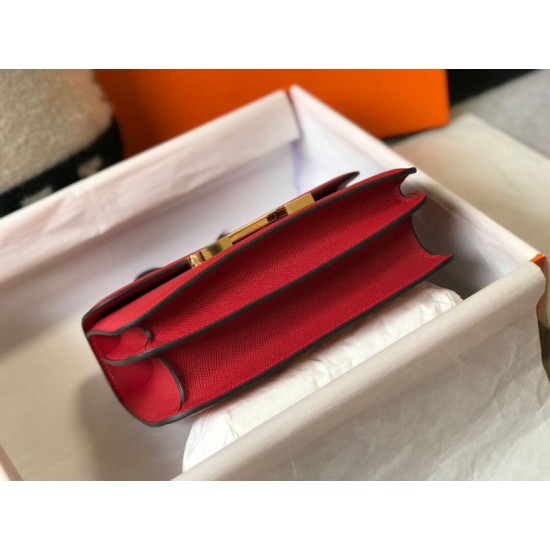 Miglior sito Replica Borsa Hermes Constance MM 24cm Rossa Epsom Imitazioni Outlet Online