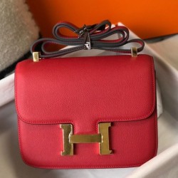 Miglior sito Replica Borsa Hermes Constance MM 24cm Rossa Epsom Imitazioni Outlet Online