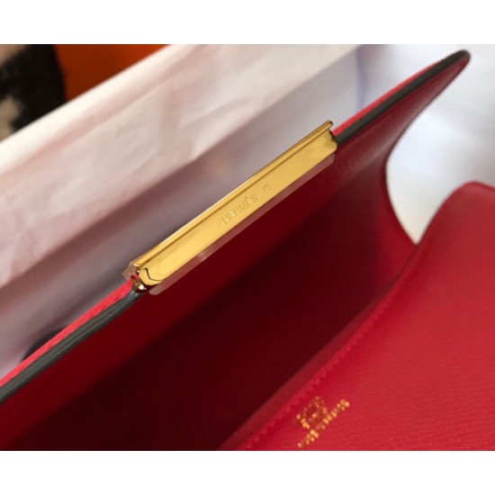 Miglior sito Replica Borsa Hermes Constance MM 24cm Rossa Epsom Imitazioni Outlet Online