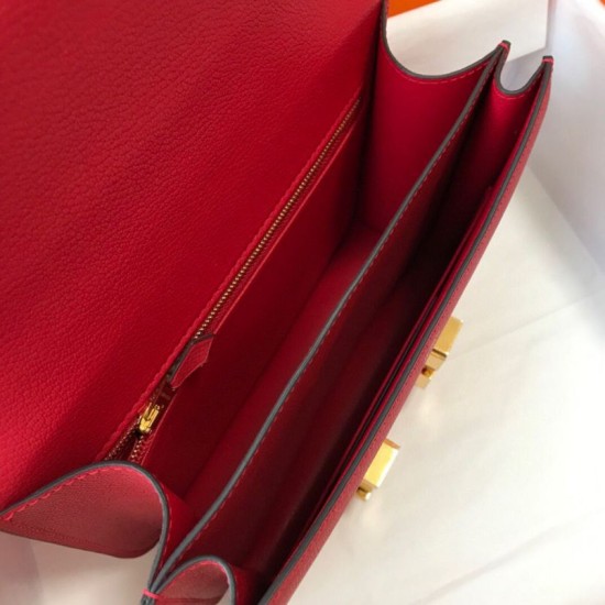 Miglior sito Replica Borsa Hermes Constance MM 24cm Rossa Epsom Imitazioni Outlet Online