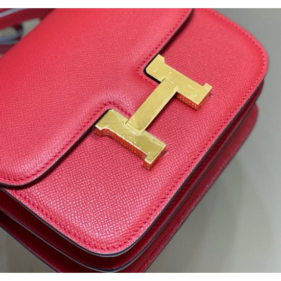 Miglior sito Replica Borsa Hermes Constance MM 24cm Rossa Epsom Imitazioni Outlet Online