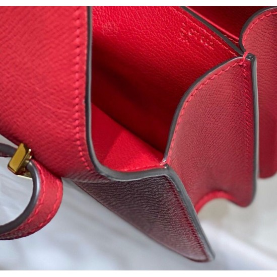 Miglior sito Replica Borsa Hermes Constance MM 24cm Rossa Epsom Imitazioni Outlet Online