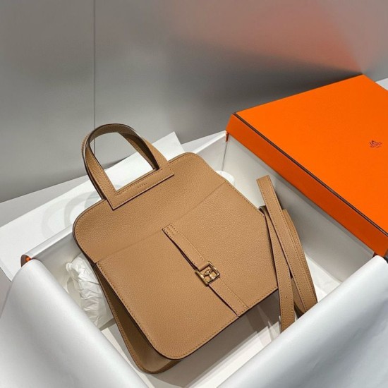 Miglior sito Replica Borsa Hermes Halzan 25 cammello scuro clemence Imitazioni Outlet Online