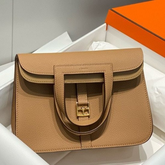 Miglior sito Replica Borsa Hermes Halzan 25 cammello scuro clemence Imitazioni Outlet Online