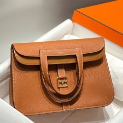 Miglior sito Replica Borse Hermes Halzan 25 marrone clemence Imitazioni Outlet Online