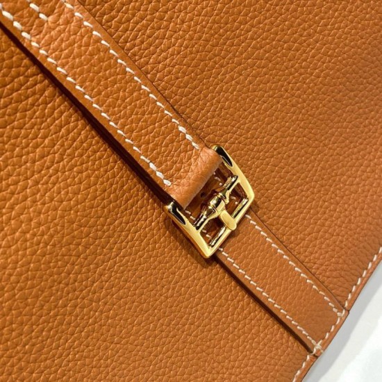 Miglior sito Replica Borse Hermes Halzan 25 marrone clemence Imitazioni Outlet Online