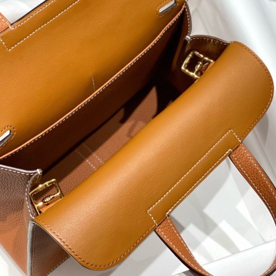 Miglior sito Replica Borse Hermes Halzan 25 marrone clemence Imitazioni Outlet Online