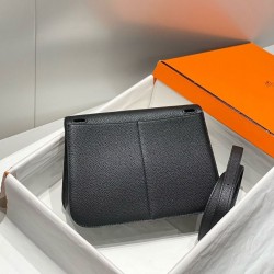 Miglior sito Replica Borse Hermes Halzan 25 nera clemence Imitazioni Outlet Online