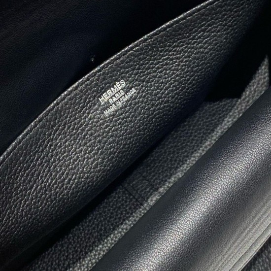 Miglior sito Replica Borse Hermes Halzan 25 nera clemence Imitazioni Outlet Online