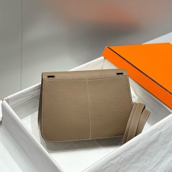 Miglior sito Replica Borse Hermes Halzan 25 marrone grigiastro clemence Imitazioni Outlet Online