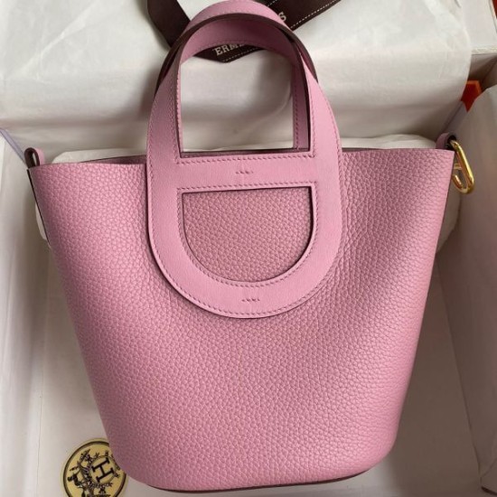 Miglior sito Replica Borsa Hermes In The Loop 18 fatta a mano Clemence Rosa Imitazioni Outlet Online