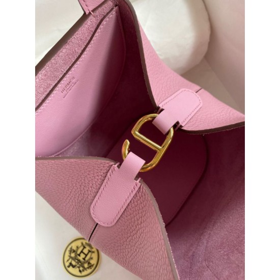 Miglior sito Replica Borsa Hermes In The Loop 18 fatta a mano Clemence Rosa Imitazioni Outlet Online