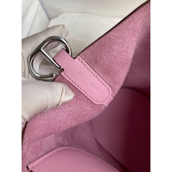 Miglior sito Replica Borsa Hermes In The Loop 18 fatta a mano Clemence Rosa Imitazioni Outlet Online