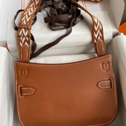 Miglior sito Replica Borsa Hermes Jypsiere Mini in pelle di vitello marrone Imitazioni Outlet Online