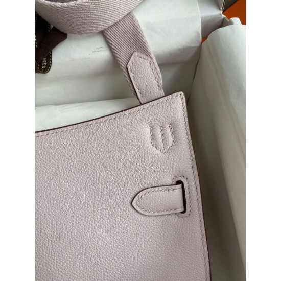 Miglior sito Replica Borsa Hermes Jypsiere Mini in pelle di vitello color malva chiaro Imitazioni Outlet Online