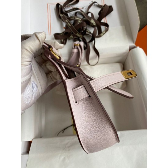 Miglior sito Replica Borsa Hermes Jypsiere Mini in pelle di vitello color malva chiaro Imitazioni Outlet Online
