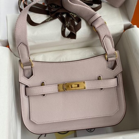 Miglior sito Replica Borsa Hermes Jypsiere Mini in pelle di vitello color malva chiaro Imitazioni Outlet Online