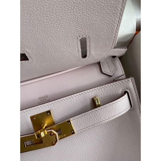 Miglior sito Replica Borsa Hermes Jypsiere Mini in pelle di vitello color malva chiaro Imitazioni Outlet Online