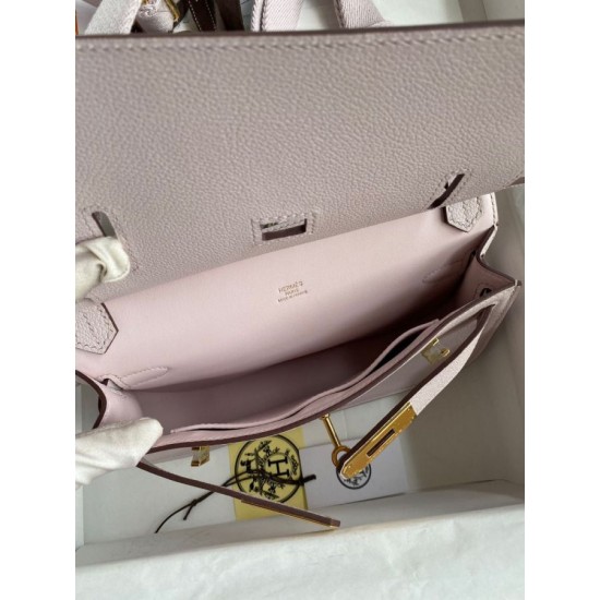 Miglior sito Replica Borsa Hermes Jypsiere Mini in pelle di vitello color malva chiaro Imitazioni Outlet Online