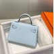 Miglior sito Replica Borsa Hermes Kelly Mini II Azzurro Epsom con hardware dorato Imitazioni Outlet Online