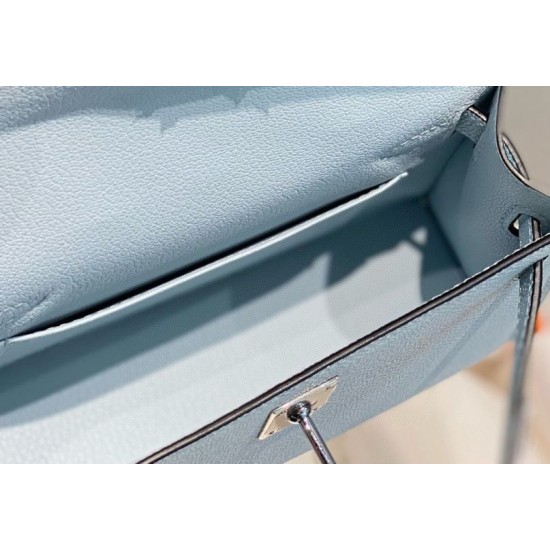 Miglior sito Replica Borsa Hermes Kelly Mini II Azzurro Epsom con hardware dorato Imitazioni Outlet Online