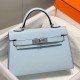 Miglior sito Replica Borsa Hermes Kelly Mini II Azzurro Epsom con hardware dorato Imitazioni Outlet Online