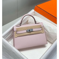 Miglior sito Replica Borsa Hermes Kelly Mini II Malva pallido Epsom con hardware dorato Imitazioni Outlet Online
