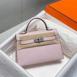 Miglior sito Replica Borsa Hermes Kelly Mini II Malva pallido Epsom con hardware dorato Imitazioni Outlet Online