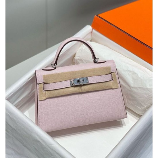 Miglior sito Replica Borsa Hermes Kelly Mini II Malva pallido Epsom con hardware dorato Imitazioni Outlet Online
