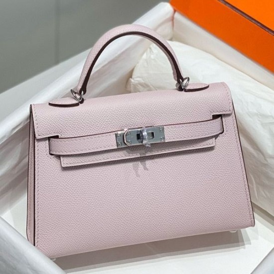 Miglior sito Replica Borsa Hermes Kelly Mini II Malva pallido Epsom con hardware dorato Imitazioni Outlet Online