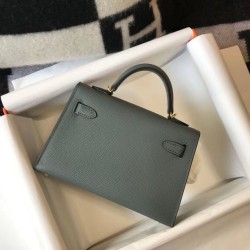 Miglior sito Replica Borsa Hermes Kelly Mini II Vert Amande Epsom con hardware dorato Imitazioni Outlet Online