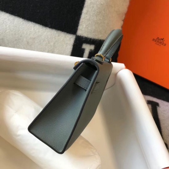 Miglior sito Replica Borsa Hermes Kelly Mini II Vert Amande Epsom con hardware dorato Imitazioni Outlet Online