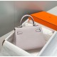 Miglior sito Replica Borsa Hermes Kelly 20cm/25cm malva pallido Clemence hardware argento Imitazioni Outlet Online