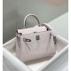 Miglior sito Replica Borsa Hermes Kelly 20cm/25cm malva pallido Clemence hardware argento Imitazioni Outlet Online
