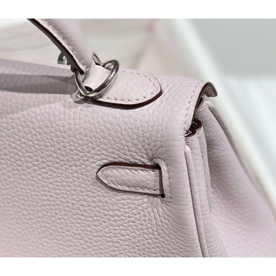 Miglior sito Replica Borsa Hermes Kelly 20cm/25cm malva pallido Clemence hardware argento Imitazioni Outlet Online