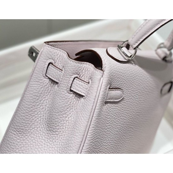 Miglior sito Replica Borsa Hermes Kelly 20cm/25cm malva pallido Clemence hardware argento Imitazioni Outlet Online