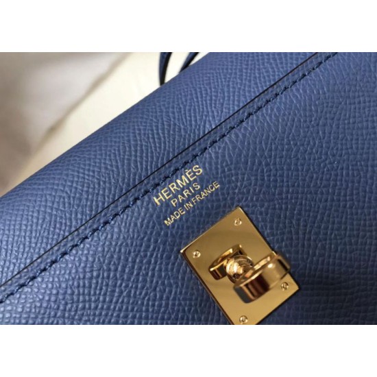 Miglior sito Replica Borse Hermes Kelly 25cm Sellier blu Epsom Imitazioni Outlet Online