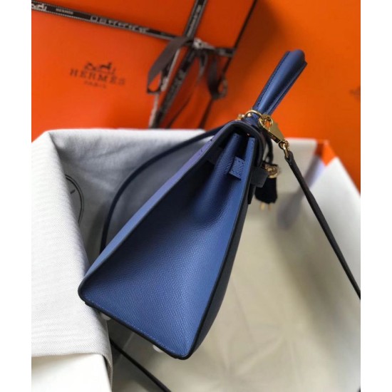 Miglior sito Replica Borse Hermes Kelly 25cm Sellier blu Epsom Imitazioni Outlet Online