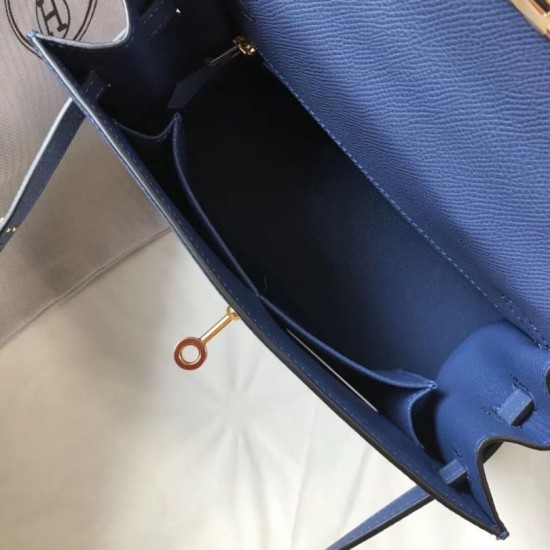 Miglior sito Replica Borse Hermes Kelly 25cm Sellier blu Epsom Imitazioni Outlet Online
