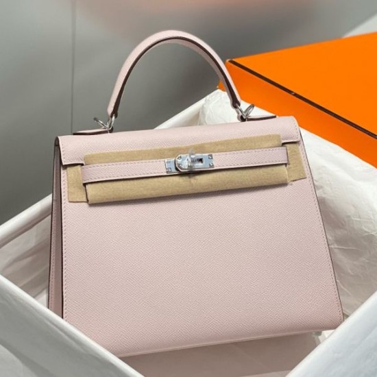 Miglior sito Replica Borsa Hermes Kelly 25cm Sellier Rosa Epsom Imitazioni Outlet Online
