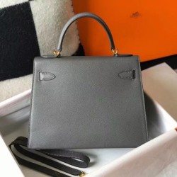 Miglior sito Replica Borsa Hermes Kelly 28cm/32cm Ardesia Epsom hardware dorato Imitazioni Outlet Online