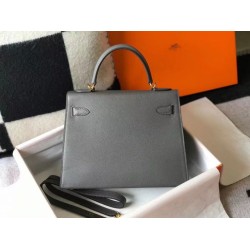 Miglior sito Replica Borsa Hermes Kelly 28cm/32cm Ardesia Epsom hardware dorato Imitazioni Outlet Online