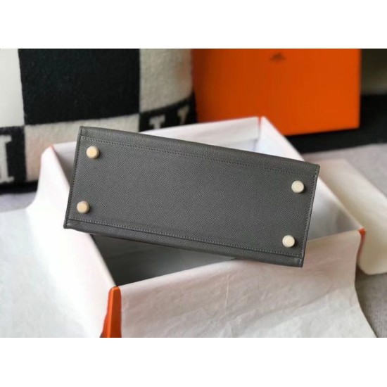 Miglior sito Replica Borsa Hermes Kelly 28cm/32cm Ardesia Epsom hardware dorato Imitazioni Outlet Online