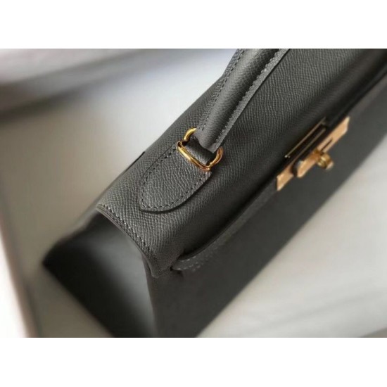 Miglior sito Replica Borsa Hermes Kelly 28cm/32cm Ardesia Epsom hardware dorato Imitazioni Outlet Online