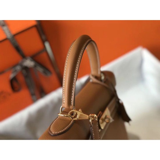 Miglior sito Replica Borsa Hermes Kelly 28cm/32cm marrone Epsom hardware dorato Imitazioni Outlet Online