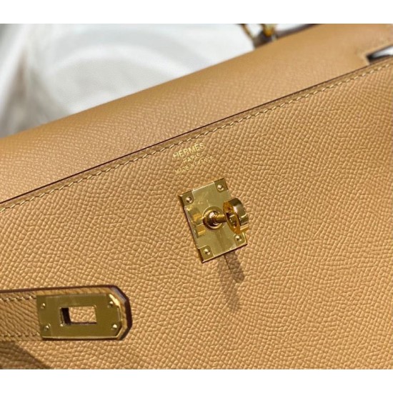Miglior sito Replica Borsa Hermes Kelly 28cm/32cm cammello Epsom GHW Imitazioni Outlet Online