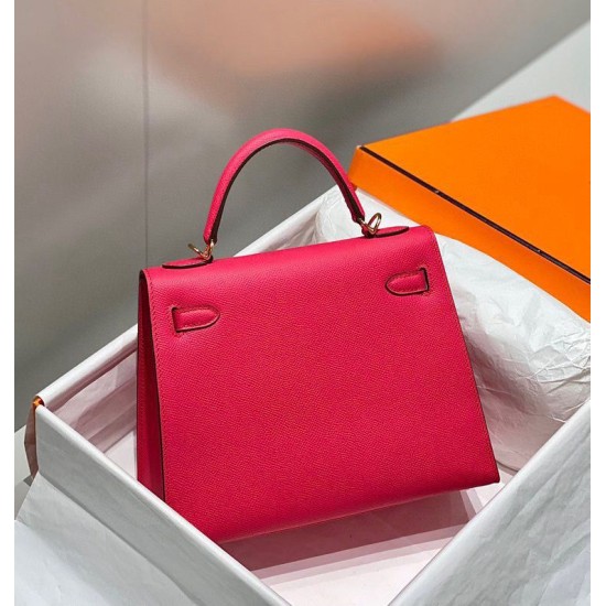 Miglior sito Replica Borsa Hermes Kelly 28cm/32cm Rosa Epsom hardware dorato Imitazioni Outlet Online