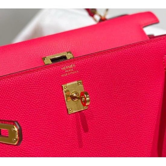 Miglior sito Replica Borsa Hermes Kelly 28cm/32cm Rosa Epsom hardware dorato Imitazioni Outlet Online