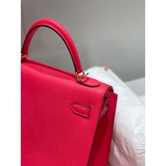 Miglior sito Replica Borsa Hermes Kelly 28cm/32cm Rosa Epsom hardware dorato Imitazioni Outlet Online